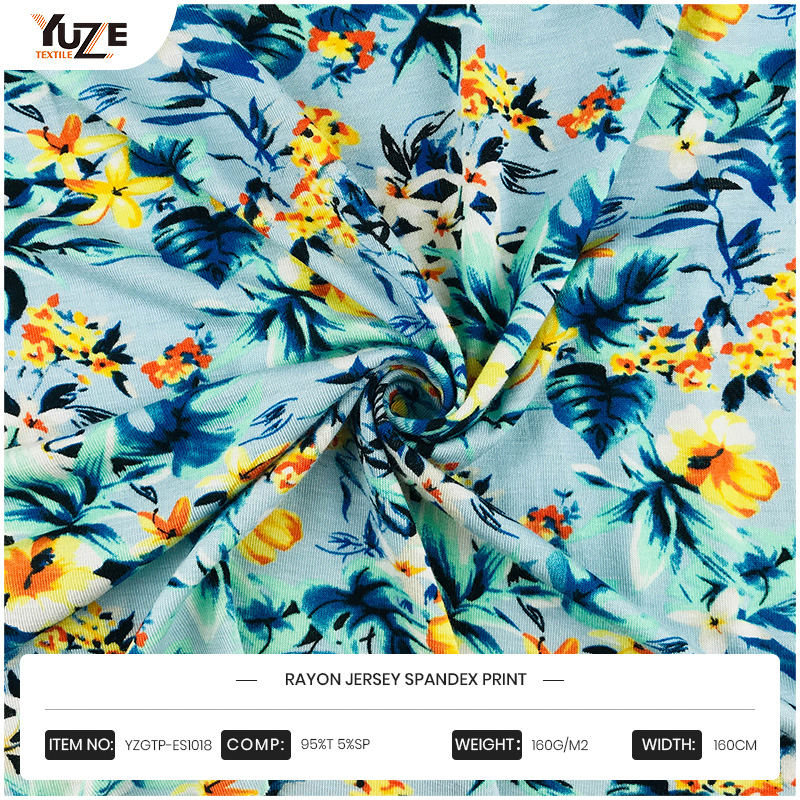 YZGTP-ES1018 Rayon Jersey Spandex Stampa