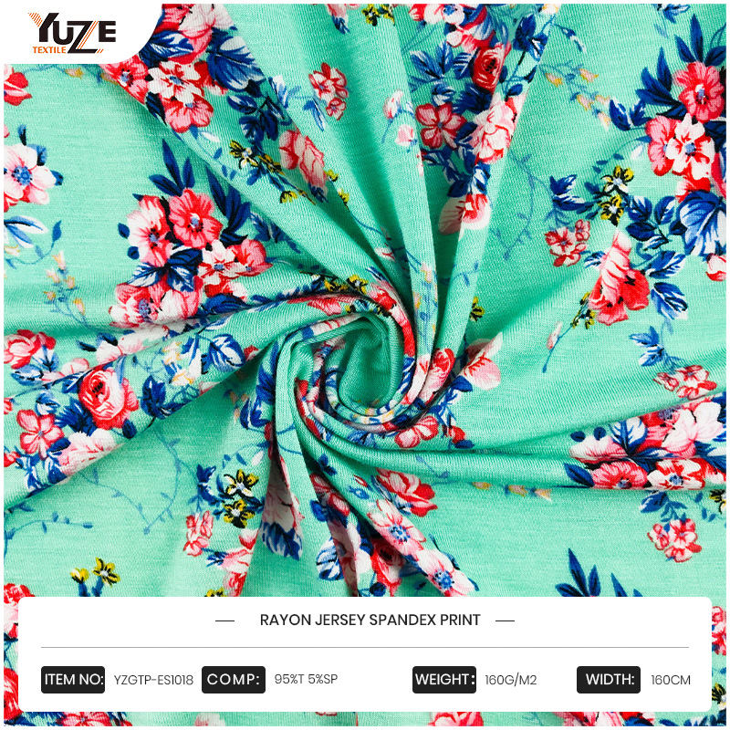 YZGTP-ES1018-2 Rayon Jersey Spandex Stampa