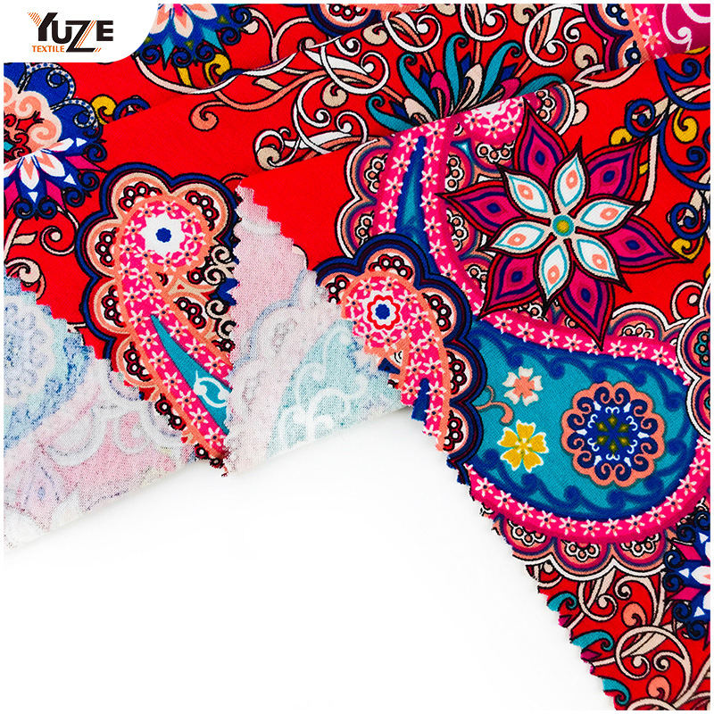 Yzmy-170715 Rayon OE Spandex Stampa