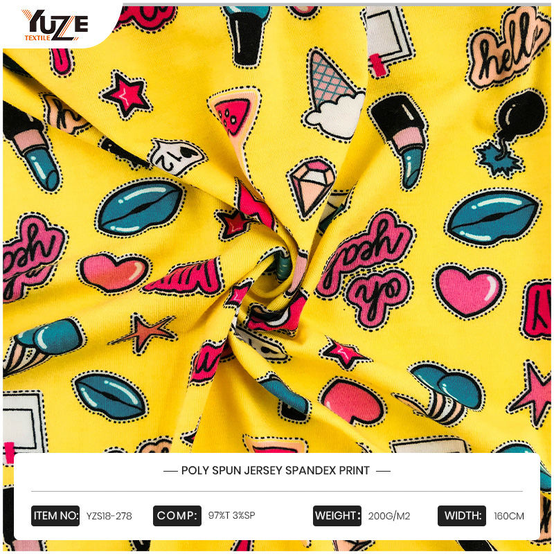 YZS18-278 Poly Spun Jersey Spandex Stampa
