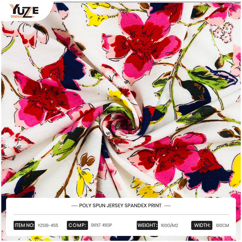 YZS18-455 Poly Spun Jersey Spandex Stampa