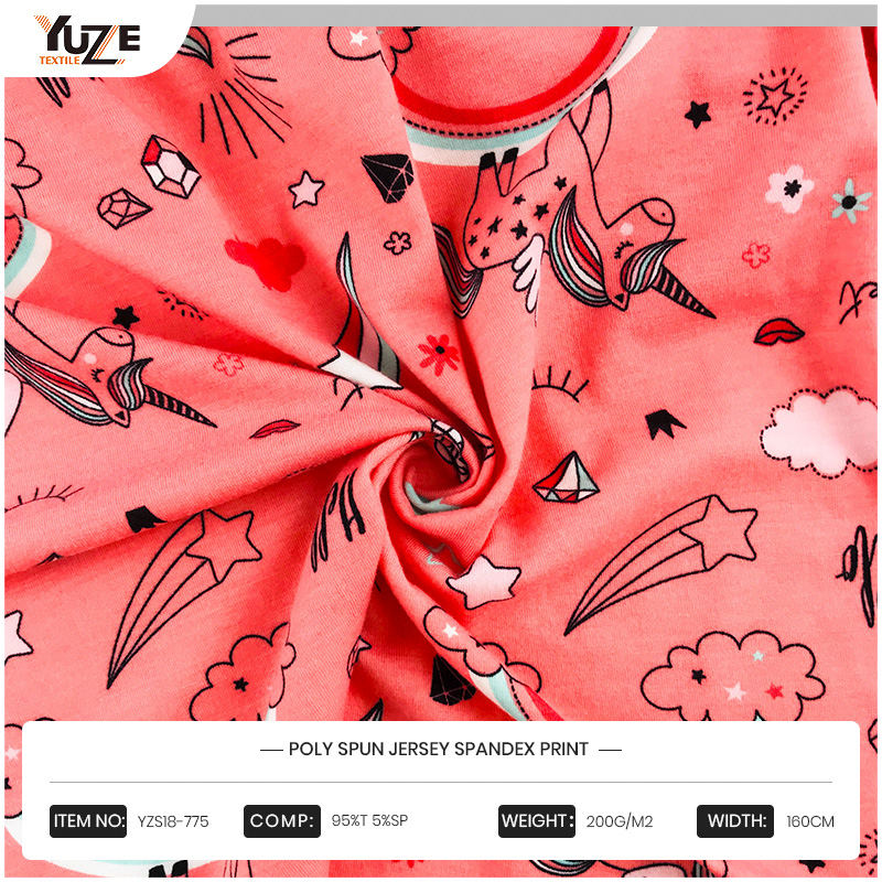 YZS18-775 Poly Spun Jersey Spandex Stampa