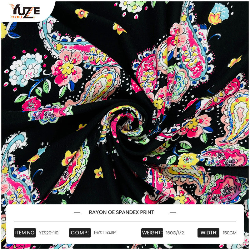 YZS20-119 Rayon OE Spandex Stampa
