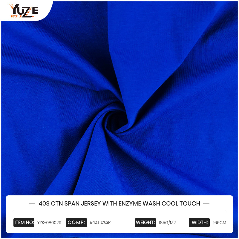 YZK-080029 40S CTN Span Jersey con enzima Wash Cool Touch